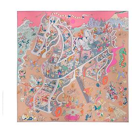 Hermès Lenço de sarja de seda Multicor