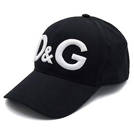 Dolce & Gabbana Black Logo Embroidered Men's Baseball Cap Black