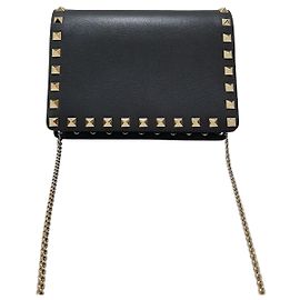 Valentino Mini borsa a tracolla Rockstud con catena Nero