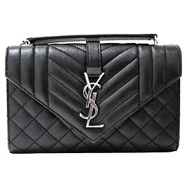 Saint Laurent Borsa a tracolla con catena Monogram Nero