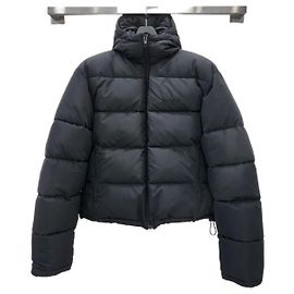 Balenciaga Logo Quilted Down Jacket Black