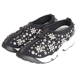 Dior Fusion Perlenstrick-Sneaker Schwarz