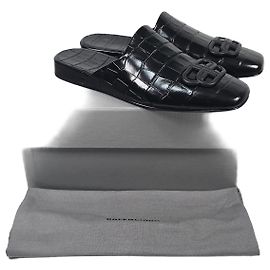 Balenciaga Mule Cozy BB Crocodile Marrone