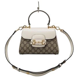 Gucci Horsebit Top Handle Mini Tote Shoulder Bag Silvery