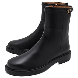 Tod's Botas de cano curto em couro de bezerro Preto