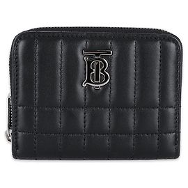 Burberry TB Logo Quilted Leather Zip Around Wallet (Black) Black