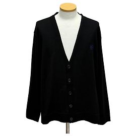 Loewe Wollstrickjacke mit Signature-Logo Silber