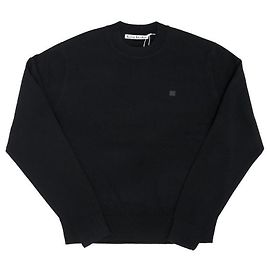 Acne Knit Face Logo Patch Knit Black