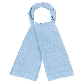 Salvatore Ferragamo Stola in jacquard monogramma Gancini in seta e lana da uomo Blu