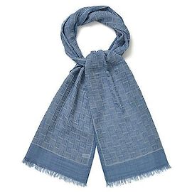 Salvatore Ferragamo Stola con stampa monogramma Gancini Sciarpa da uomo Blu