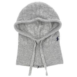 Ralph Lauren Pony Strick-Balaclava-Mütze Silber