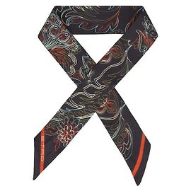 Etro Sciarpa skinny in seta Paisley Nero