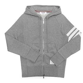 Thom Browne Kapuzenpullover Bar Stripe RWB Tab aus Loopback-Jersey für Herren Braun