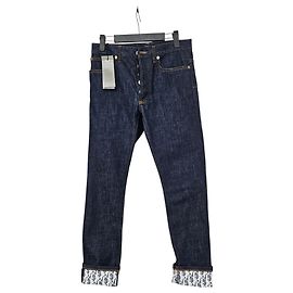 Dior Denim de algodón azul Oblique Slim Fit Azul
