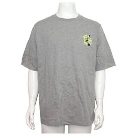 Hermès Kurzärmeliges Herren-T-Shirt Mini Patch Grau Braun