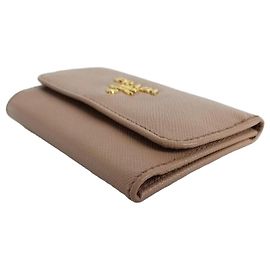Prada Saffiano Key Case Brown