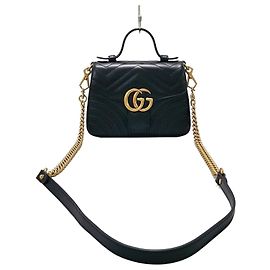 Gucci GG Marmont Mini Top Handle Bag Black