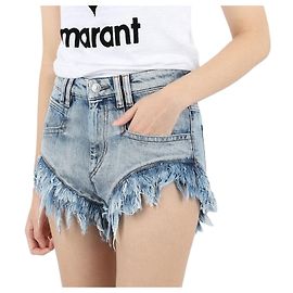 Isabel Marant Short jeans feminino Étoile (Azul claro) Multicor