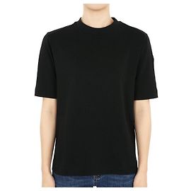 Moncler Damen T-Shirt mit rundem besticktem Logo (Schwarz) Orange