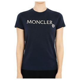 Moncler Kids T-Shirt mit besticktem Logo (Navy) Schwarz