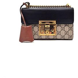 Gucci Borsa a Spalla Supreme Padlock Small Nero
