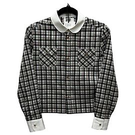 Céline Camicia corta in seta a quadri Multicolore