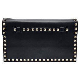 Valentino Rockstud Flap Clutch Black