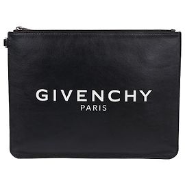 Givenchy Logo Print Black Medium Clutch Bag Black
