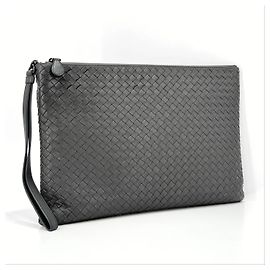 Bottega Veneta Pochette Intrecciato Gris Marron