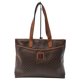Céline Sac Cabas Macadam Sac à Épaule Unisexe (Grade Article Rare) Marron