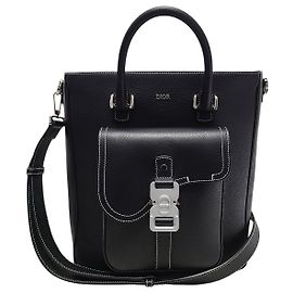 Dior Borsa Cabas Saddle in agnello nero a tracolla Nero
