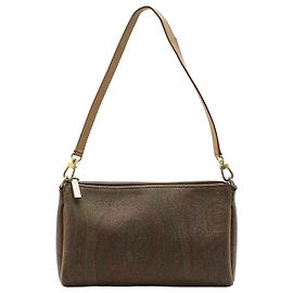 Etro Bolsa de Ombro em Canvas Paisley Golden Multicor