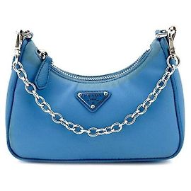 Prada Mini bolsa transversal de nylon Azul