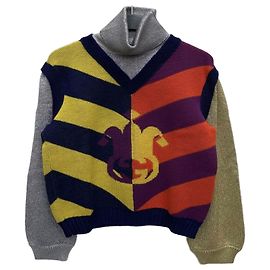 Gucci Pull en maille jacquard à rayures et col roulé Multicolore
