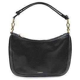 Saint Laurent Sac Hobo à l'épaule avec impression de logo classique en noir Noir