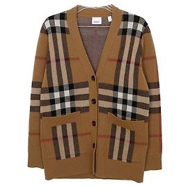 Burberry Cardigan Willa Check XS Size Marron