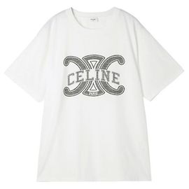 Céline Camiseta holgada para hombre en jersey de algodón negro Negro