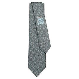 Hermès Double Jeu Silk Tie Brown