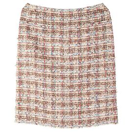 Chanel Sequin Tweed Skirt Size Multiple colors