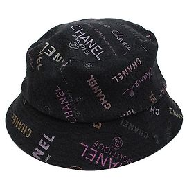 Chanel Chapéu bucket em denim cinza Marrom