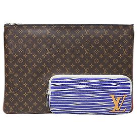 Louis Vuitton Monogram Multi-Pocket Pouch Clutch Bag Brown