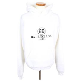 Balenciaga Fleece-Kapuzenpullover Weiß Weiß