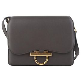 Salvatore Ferragamo Bolsa transversal Joann com fecho Gancini dourado Marrom