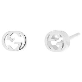 Gucci Interlocking White Gold Earrings stamp: Silvery