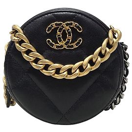 Chanel Serie di borse Tambourine con logo CC Oro e Nero Nero