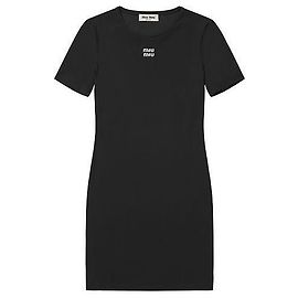 Miu Miu Mini vestido de jersey elástico Preto