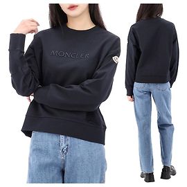 Moncler Sweatshirt en coton avec logo Lucky Chance brodé Taille Noir