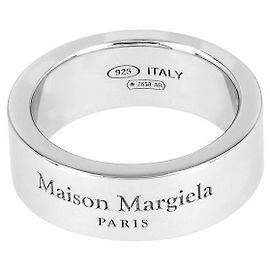Maison Martin Margiela Engraved Logo Silver Ring Silvery