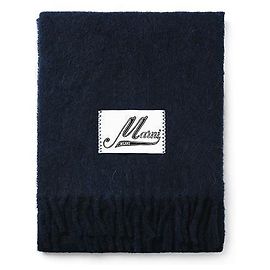 Marni Cachecol de alpaca para mulher com patch de logótipo Preto