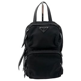 Prada Re-Nylon Triangle Logo Sling Bag Rucksack Schwarz